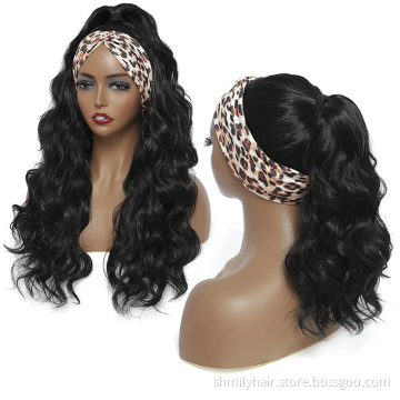 Cheap Virgin Raw Indian Cuticle Aligned Natural Remy Human Hair Body Wave Headband Wig Glueless None Lace Wig For Black Women